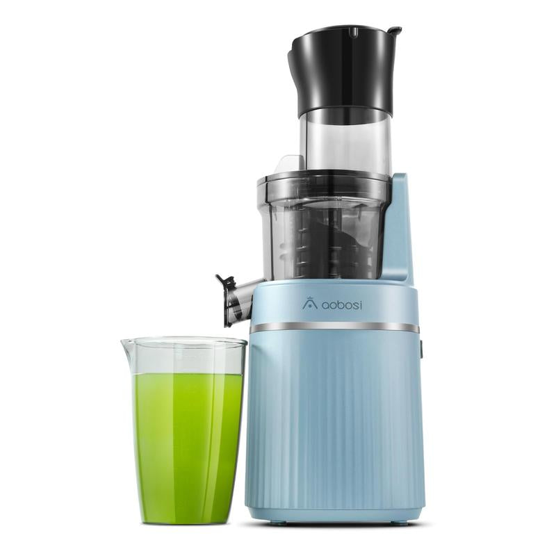 Masticating Juicer Machine with Large Feed Chute for Juice & Ice Cream, Powerful Slow Juicer for Vegetable and Fruit, Easy Clean Self Feeding (White)
