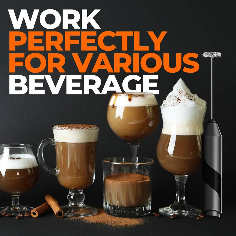 EZBASICS Powerful Milk Frother Handheld Foam Maker for Latte, Coffee