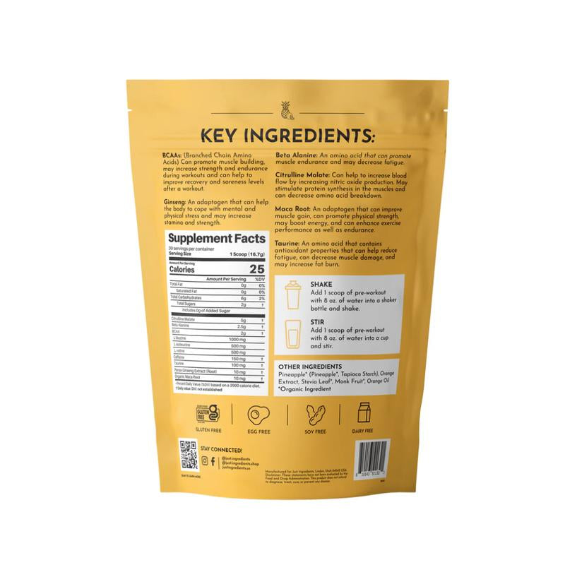 Just Ingredients Orange Pineapple Pre-Workout