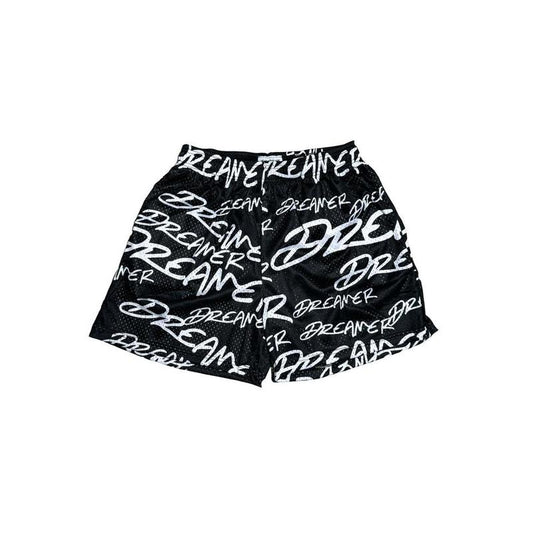 Elevate Your Game with Our Dreamer Mesh Shorts in Black and White