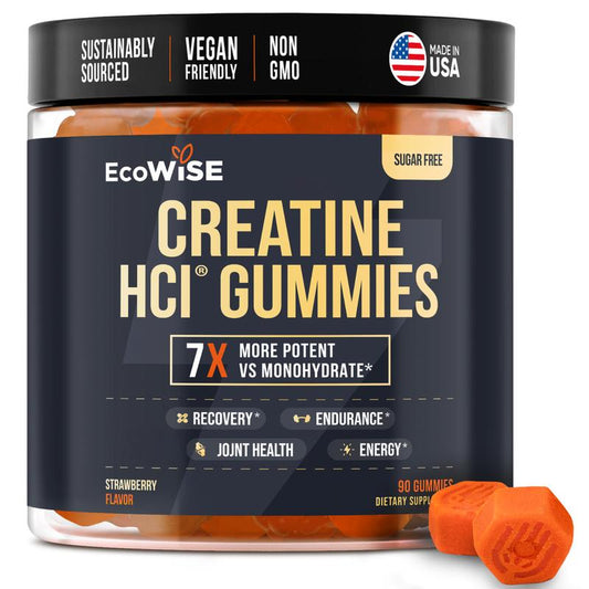 Creatine HCL Gummies Ecowise - High-Quality Creatine, Fitness Supplement, Vegan, Plant-Based, Delicious & Convenient Creatine Gummy