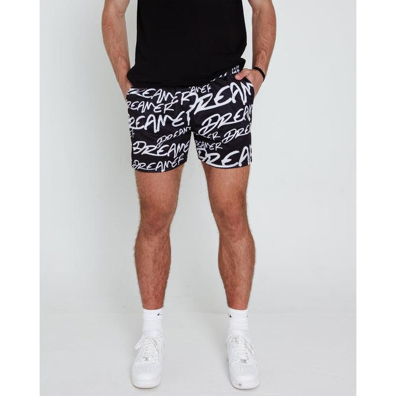 Elevate Your Game with Our Dreamer Mesh Shorts in Black and White
